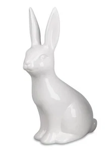 Dekofigur Hase KLASSIK sitzend weiß H. 40cm Keramik Formano F25 - Bild 1 von 2