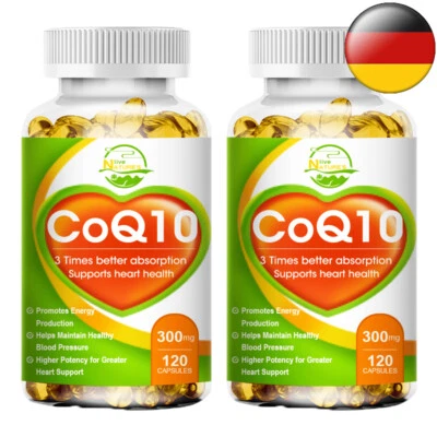 NATURE'S LIVE CoQ10 300mg, 240Capsule, Capsule Vegetariane, Non OGM (Coenzima Q10 Ubiquinolo)