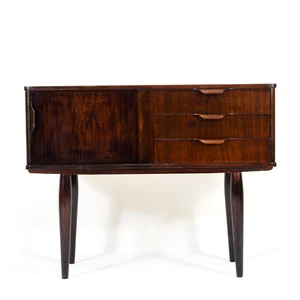 Retro Vintage Danish Teak Small Sideboard Hi Fi Cabinet 70s Mid Century 60s 70s - Picture 1 of 1