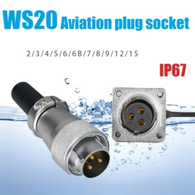 WS20 2Core-15Core TQplug+Zround rear nut seat aviation plug industrial connector - Image 1 of 4