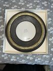 Pier 1 Imports 10" Round Wood Picture Frame 6" pic Gold Metal Braid Accent Boxed