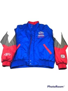Dale Jarrett #88 Adult XL Jacket Puffer Blue Red White Vintage Racing Chase Auth - Picture 1 of 10