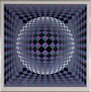 Athmos by Victor Vasarely Serigraph in Color Pencil Signed Numbered