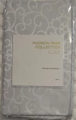 Hudson Park Luxe Asha STANDARD SHAM 20 x 28 Silk Cotton Blend Silver Gray - Image 1 of 4
