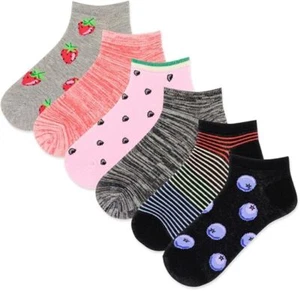 Hot Sox Women's Fruit Low Cut Socks 6 Pair, Assorted , Women's 9-11 Shoe - Picture 1 of 1