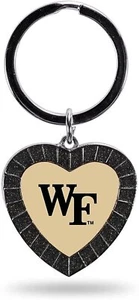 Wake Forest Keychain Rhinestone Heart Decal Emblem Team Color University of - Picture 1 of 1