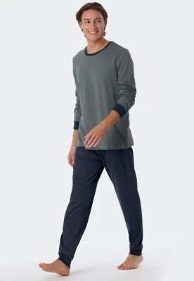 Schiesser Pigiama Uomo Lungo 100% Cotone Tg. 48-64 Pigiama Lungo - Imagen 1 de 4