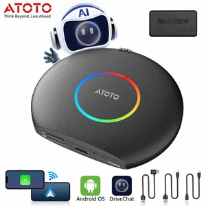 ATOTO Ai Box Wireless CarPlay/Android Auto Multimedia Adapter mit OBD2 Scanner - Bild 1 von 8