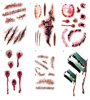 Tatouage temporaire déguisement décalcomanie maquillage Halloween