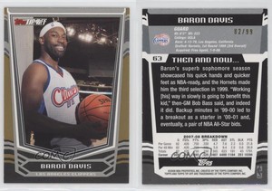 2008-09 Topps Tip-Off Gold /99 Baron Davis #63