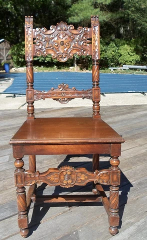 ANTIQUE TURN OF THE CENTURY CARVED WOODEN CHAIR BY JOHN WANAMAKER Cover