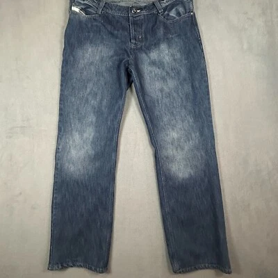 Jeans Diesel Para Hombre 36x32 Slammer Botón Mosca Lavado Oscuro Cremallera Bolsillo Pierna Recta Foto 1 de 4