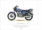 Motorrad Fine Art Druck mit Kawasaki Mach IV H2 750 - japanisches Motorrad