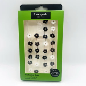 Kate Spade New York iPhone 16 Clear Protective Case Floral Black White MagSafe - Picture 1 of 5