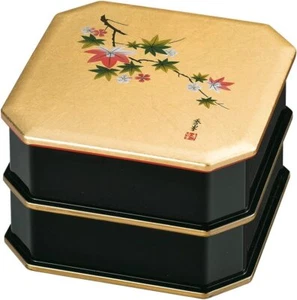 NAKAYAKEITEI Stack giapponese scatola bento contenitore pranzo 2 livelli Jubako 15X15X10cm - Foto 1 di 1