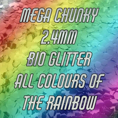 Brillo biodegradable MEGA GRUESO - Brillo ecológico - Brillo orgánico - Grado cosmético Foto 1 de 4