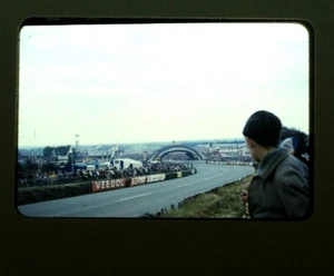 Le Mans France Race Track Dunlap  1950's RED Kodachrome Kodak Photograph slide - Picture 1 of 3