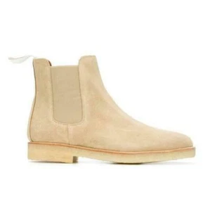 Men Real Suede Leather Chelsea Ankle Boots Slip on British Style Shoes Nightclub - Picture 1 of 10