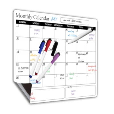 Magnetic Dry Erase Calendar Refrigerator Whiteboard Monthly Planner Family Memo - Image 1 of 4