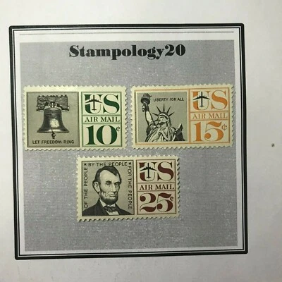 US Stamps-Airmail-# C54, C55, C56-(1959 Airmail)-MH-Free Shipping  - Image 1 of 2