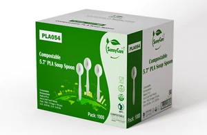 Sunnycare Compostable 5. 7-inch PLA Soup Spoon, PLA054, Case of 1000 - Bild 1 von 3