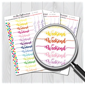 Weekend Word Planner Stickers for Diary Calendars, Journals and Scrapbooking - Picture 1 of 4