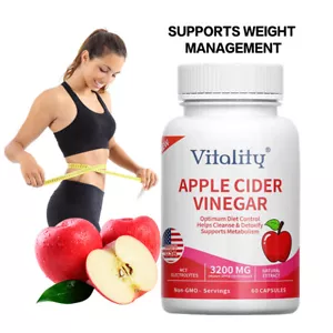 APPLE CIDER VINEGAR Optimum Diet Control Helps Cleanse&Detox Supports Metabolism - Picture 1 of 10