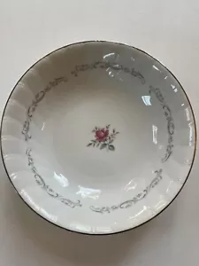 Vintage ROYAL SWIRL Fine China of Japan 9" Runde Gemüseschüssel Grau Rosa Rose - Bild 1 von 4