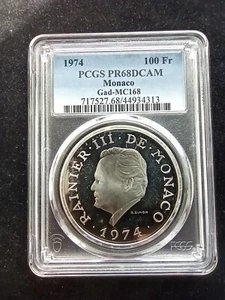 Monaco : 1000 Francs Silver 1974 ; PCGS PR 68 - Picture 1 of 2
