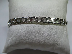 BRACCIALE UOMO MAGLIA GRUMETTA N ARGENTO 925 EFFETTO ORO BIANCO - Imagen 1 de 1