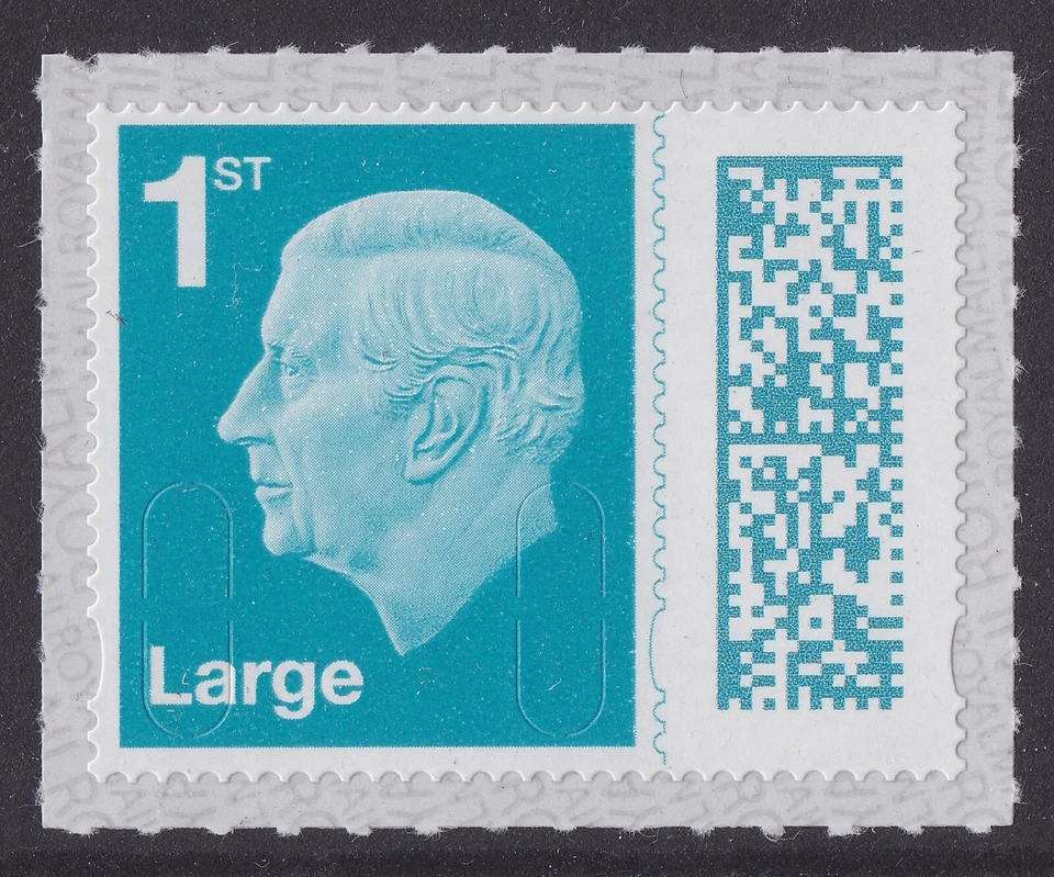 GB King Charles III Definitive Marine Turquoise 1st Large M23L single MNH 2023 - Image 1 of 1