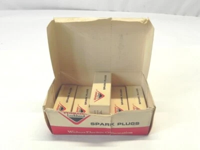 VINTAGE WAGNER BRANDED SPARK PLUGS BOX OF 6 NOS SPARK PLUGS #114 BOX HAS WEAR  — 第 1/4 张图片