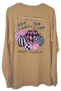 Camiseta Simply Southern Grande Amarillo Gráfico Haz Más De Lo Que Te Hace Feliz - Imagen 1 de 10