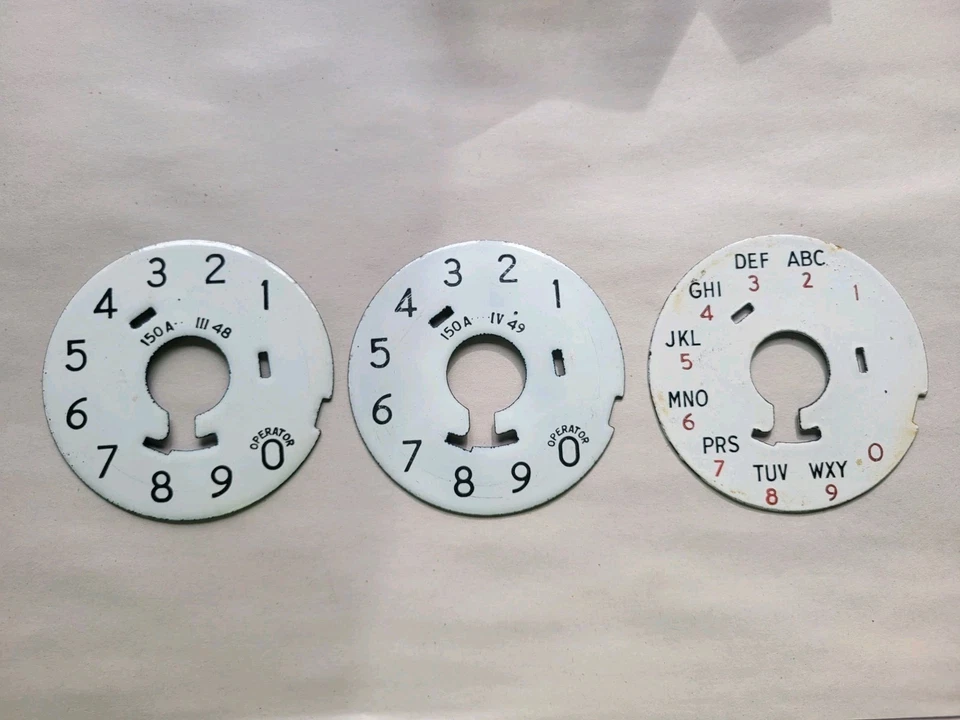 Vintage Western Electric Telephone Porcelain Dial Plate Lot of 3 - Image 1 of 1