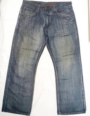 Mens Urban Up Jeans Loose Bootcut Size 38x32 Blue 100% Cotton VGC Dark Wash - Image 1 of 3