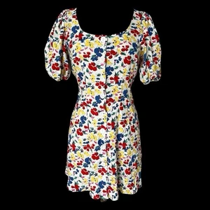 Rixo x Target Minikleid Blumenmuster Leinenmischung Größe 4 Puffärmel Bloomcore - Bild 1 von 9