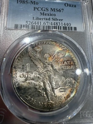 1985 Mexico Libertad Colorful TONING Onza - Image 1 of 2