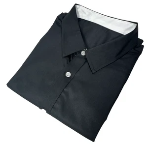 Mei Li Shirt Men's UK Size 2XL Black Short Sleeve Button Down Wing Collar - Picture 1 of 11