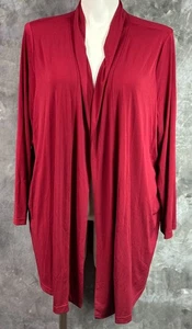 Ulla Popken Cool Red L/ Open Knit Draping Jacket sz 20/22 or 2X (15383) NEW - Picture 1 of 9