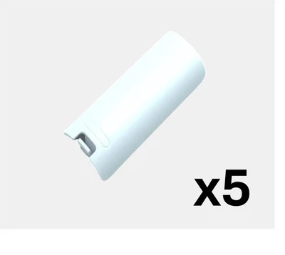 GENERIC x5 Battery Pack Case Cover Replacement White for Nintendo Wii Remote