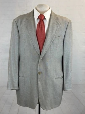 Armani Italy Men's Beige Cotton Silk Linen Two Button Blazer 46R $2,395 - Image 1 of 4