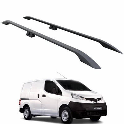 For Nissan NV200 2009-2025 Aluminium Roof Side Rails Plus Black - Image 1 of 4