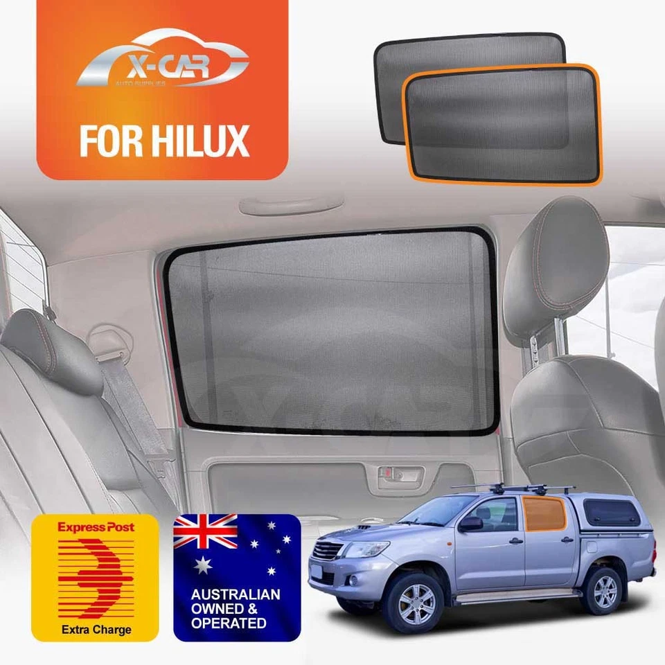 Parasol ventana trasera para Toyota Hilux doble cabina 2005-15 coche malla ciega Foto 1 de 4