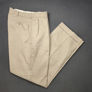Vintage Polo Ralph Lauren Pants Mens 35x32 Brown Pleated Golf Chino Khaki USA - Picture 1 of 12