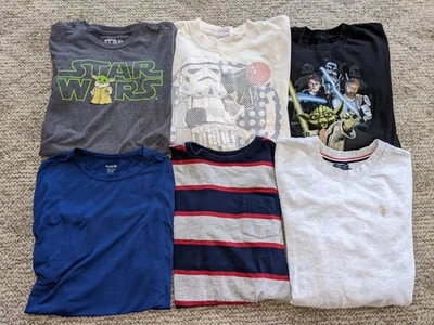Lote de 6 camisetas polo Star Wars Gap Old Navy para niños talla 14 - manga corta y larga Foto 1 de 4