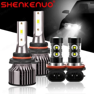 Combo 9012+H11 LED Headlight Fog Light Bulbs Kit Super Bright High Low Beam - Foto 1 di 15