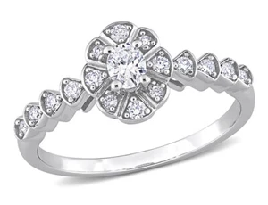 1.00 Carat (ctw) Oval Diamond Engagement Ring 14K White Gold - Picture 1 of 29