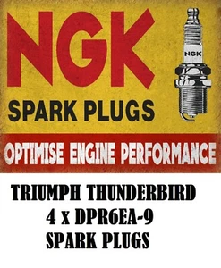 BUJÍAS TRIUMPH THUNDERBIRD STORM NGK X 4 DPR6EA-9 - Imagen 1 de 3