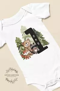 Wild One Woodland Birthday Bodysuit - Camping First Birthday Outfit for Boys - Picture 1 of 9