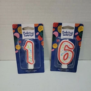 Bakery Crafts Number 1 & 6 Birthday Candles lot 3in(7.6cm) - Bild 1 von 2